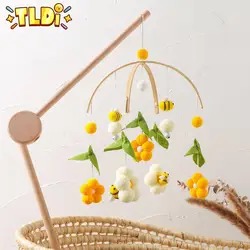 Baby Mobile Toys 0-12 Months Toddler Rattles Knitted Bee Crib Toy Wooden Bed Bell Carousel Handing Doll Newborn Gifts Stuff