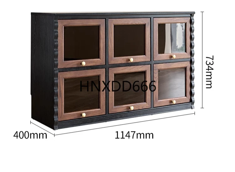 French medieval solid wood TV cabinet module combination display cabinet