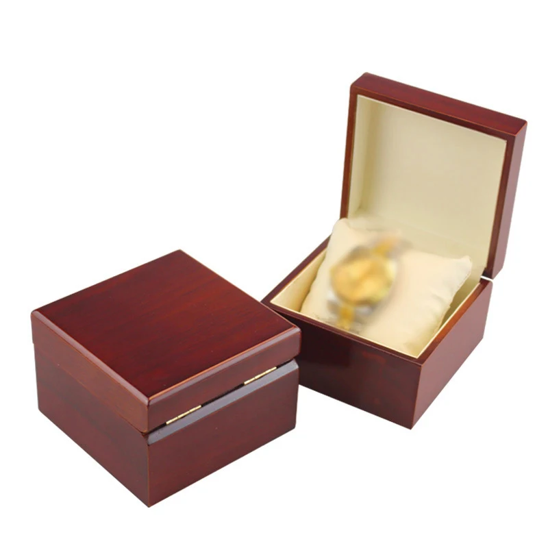 1Pc Fashion Wooden Watch Box with Display Pillow Case Holder Organizer Watches Display Box Bracelet Jewelry Boxes Storage