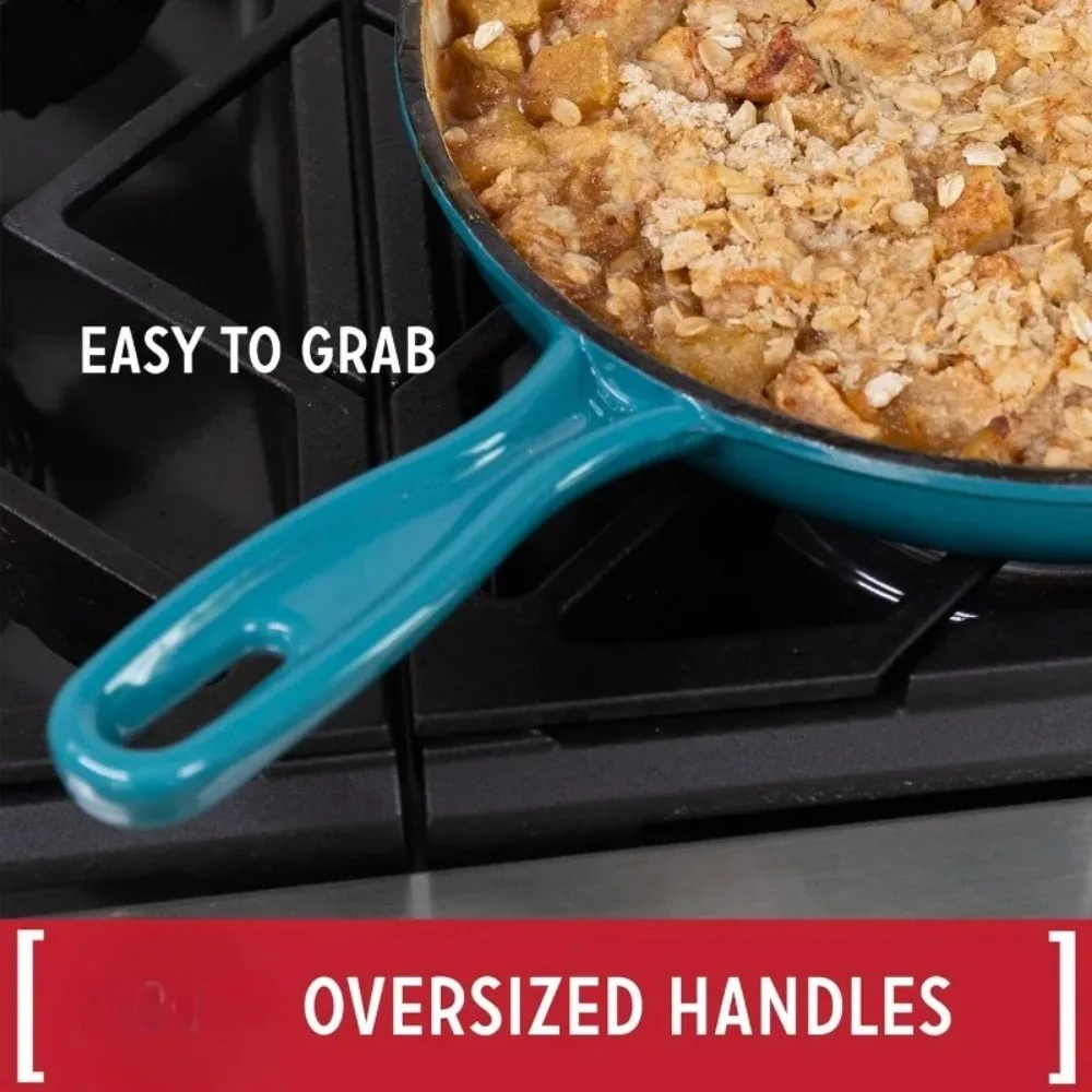 طقم أواني طهي من الحديد الزهر المطلي بالمينا، فرن هولندي صغير، فرن هولندي كبير، 10.25 بوصة، 2QT، 2.25QT، 4.75QT #5