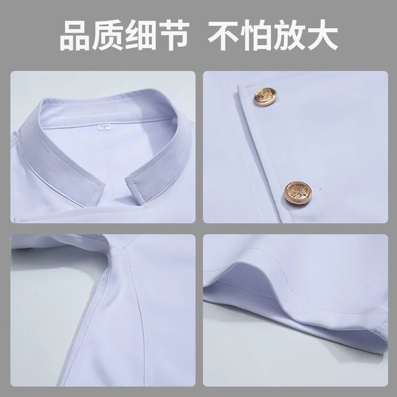 Hotel Restaurant Keuken Werkuniform Korte mouw Koksjas Bakkerij Gebak Chef Zomer Witte keukenjas