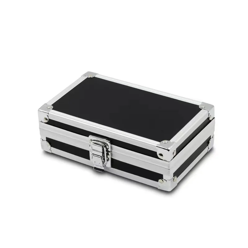 Caja de aluminio para instrumentos portátil, joyero resistente a caídas de tamaño pequeño, estuche rígido de aleación de aluminio, almacenamiento de