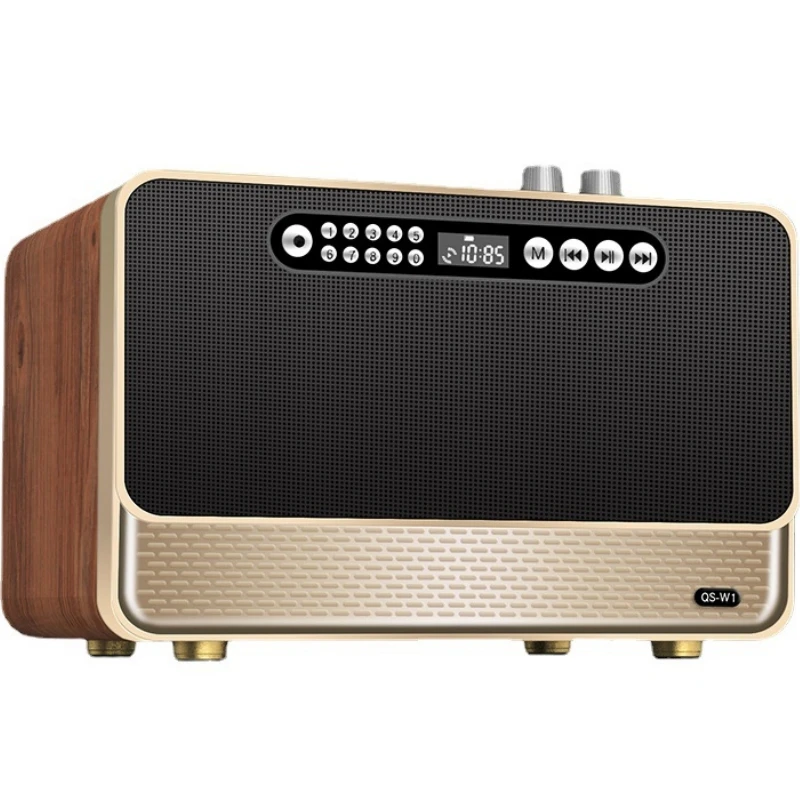 

Nostalgic Wireless Bluetooth Speakers Stereo Sound Retro Classic Speaker Retro FM Radio Wooden Portable High Fidelity Subwoofer