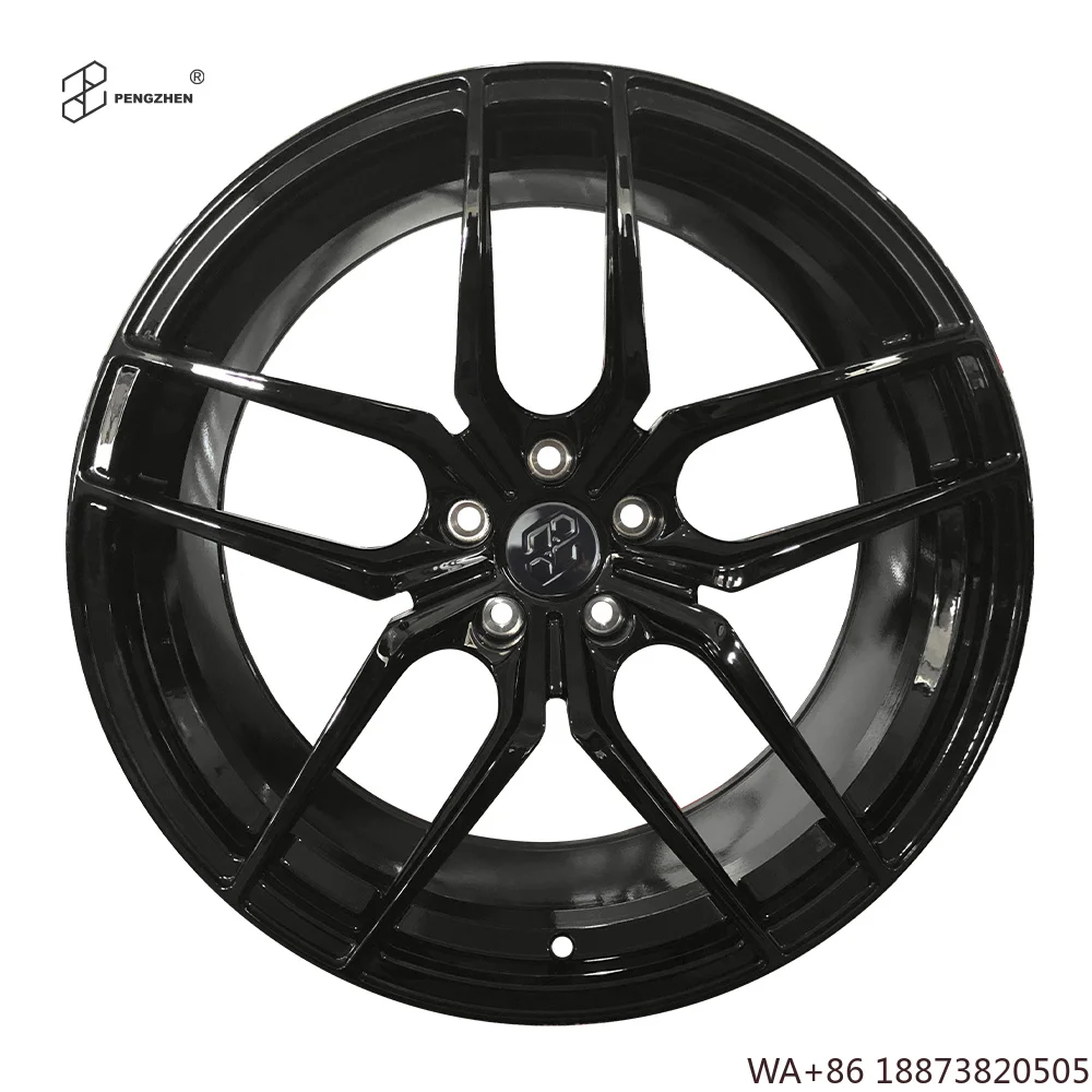 For  New Hot Sale Customized Five Spoke Gloss Black 5 Hole 19-20 Inch 5x112 Forged Aluminium Alloy Car Rims for Audi