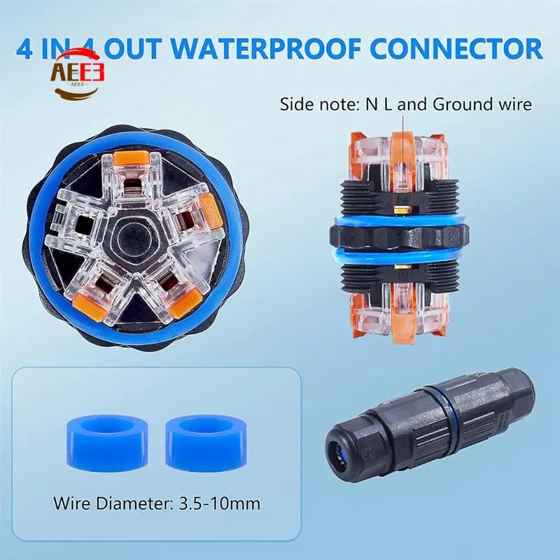

AEE3-5PCS IP68 Waterproof Junction Box, Outdoor Electrical Cable Connector For 3.5-10Mm Wire Range