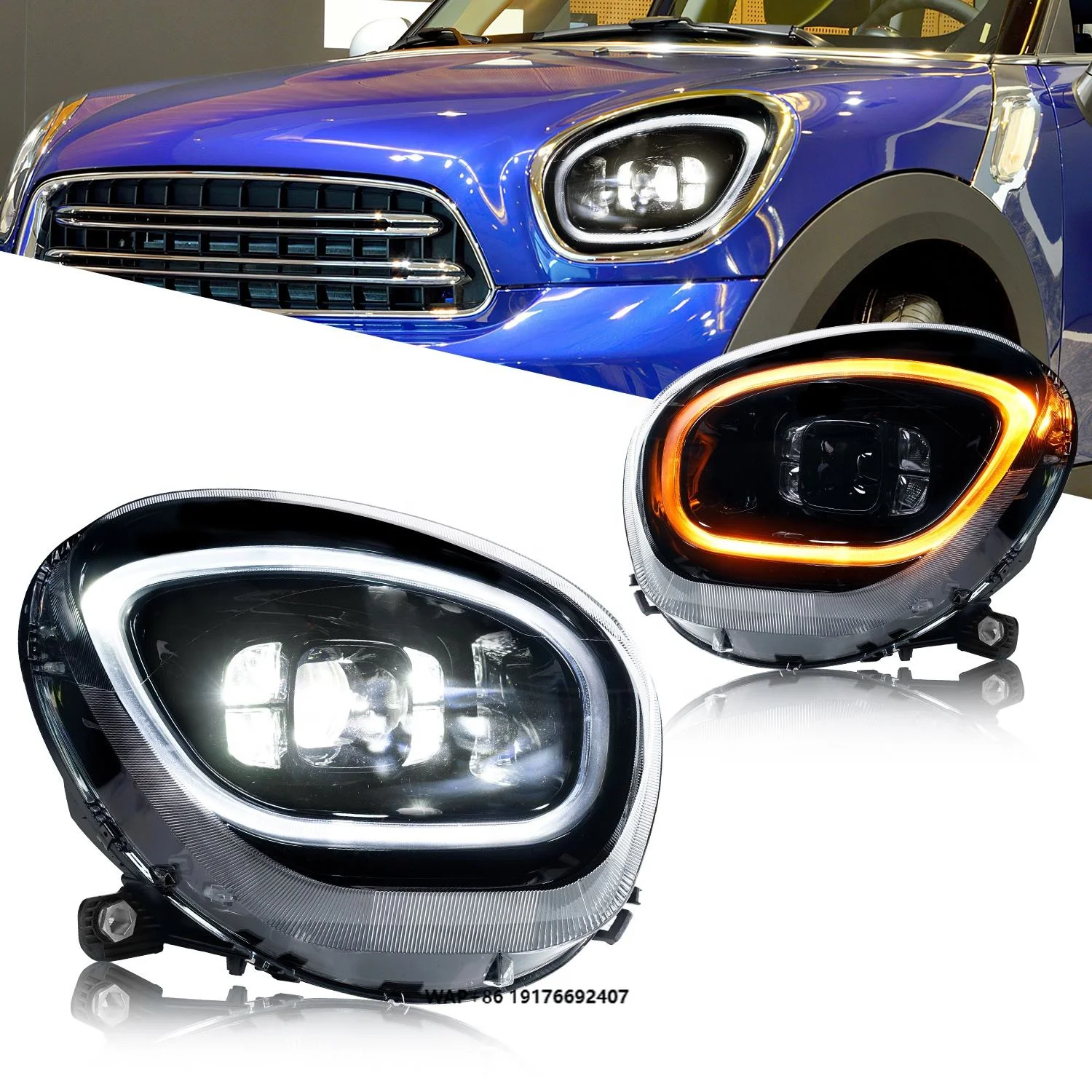 2011-2016 forBMW Mini R60 Cooper Front Lights Assembly RGB LED Headlight for Mini Cooper Countryman New Condition 12V Voltage