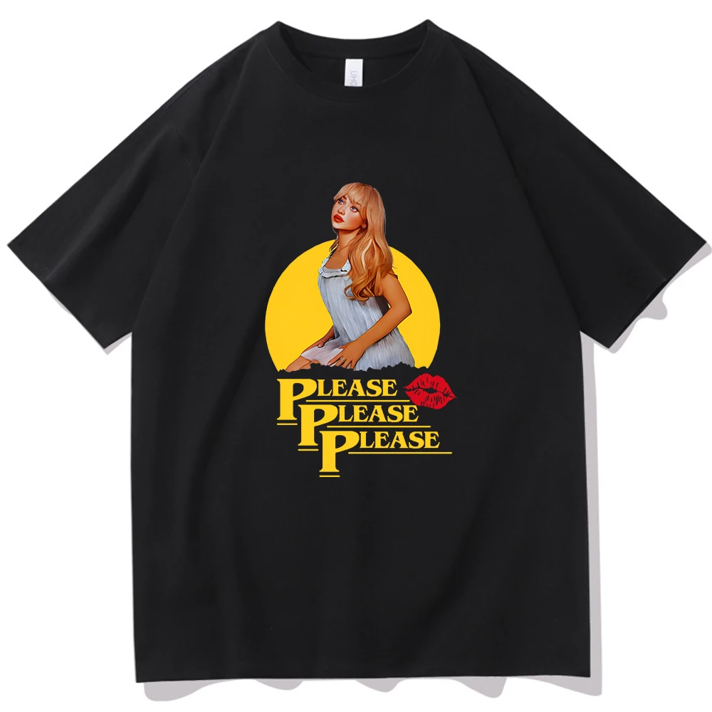 Sabrina Carpenter Please Please Please T-shirt O-Neck Short Sleeve Shirts Fans Gift