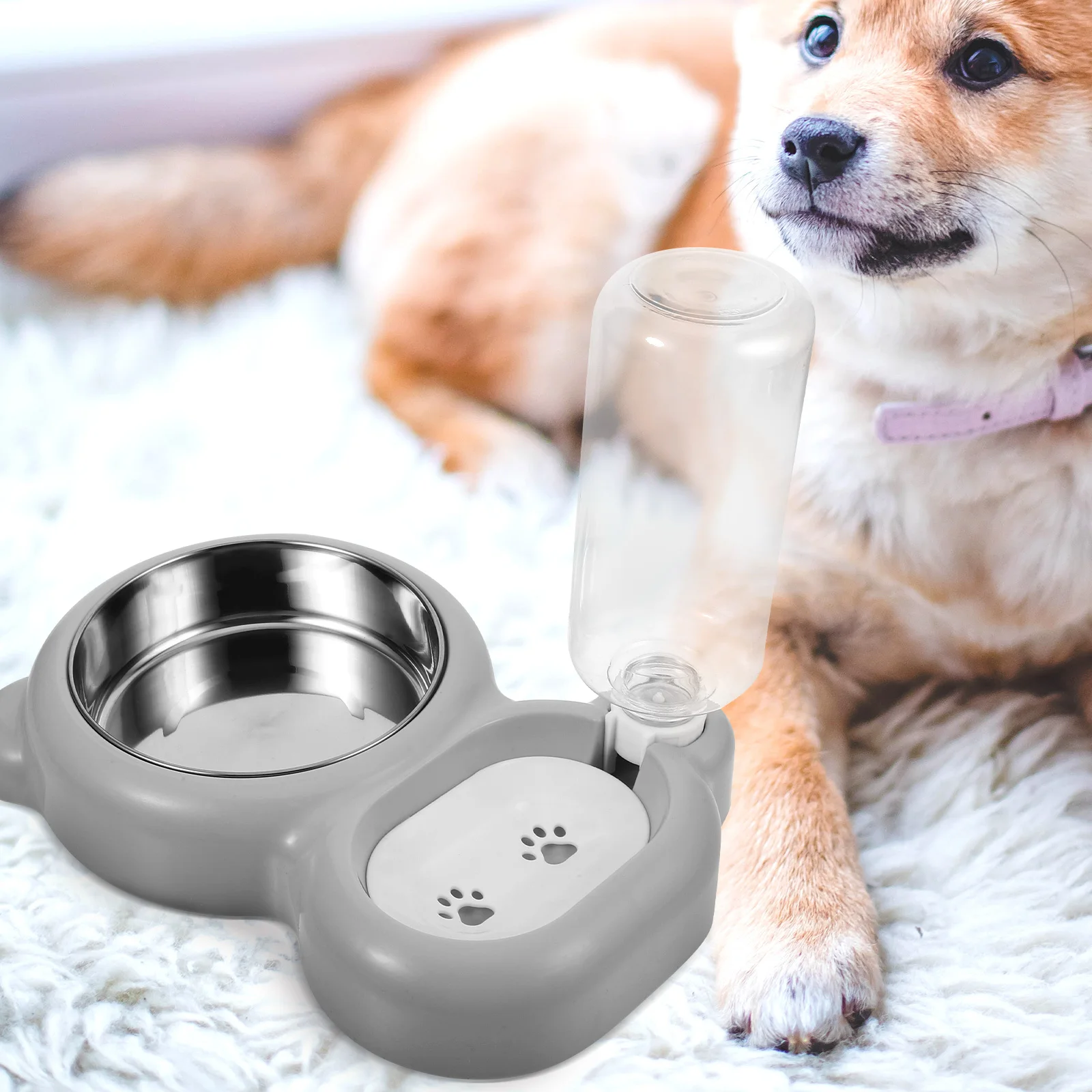 

Pet Automatic Water Feeder Multi-Function Cat Food Bowl Neck Protection Slow Feeding Cat Feeder Convenient Pet Supply