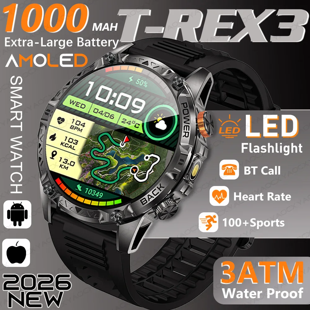 

Смарт-часы YK16 Sports GPS с LED-фонариком, компасом, AMOLED-экраном 1,7 дюйма, звонками по Bluetooth, мониторингом здоровья, голосовым помощником AI, водонепроницаемостью 3ATM