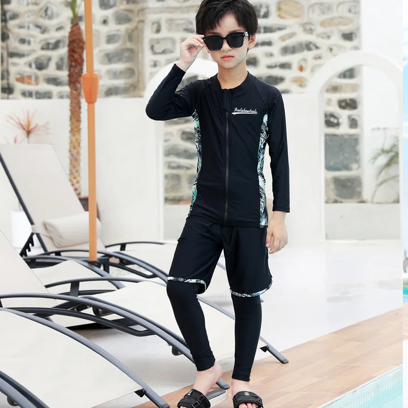 Boys/Girls Rash Guards Long Sleeve Swim Shirt+Trunks+Leggings Sun UV Protect Toddler Kids Rashguards Water Swimming Sportswear