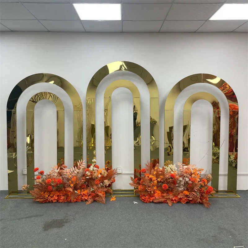 Stainless Steel Double Round Arch,Background Frame Decor Balloon arches Wedding Backdrops Welcome Door arch Background Frame