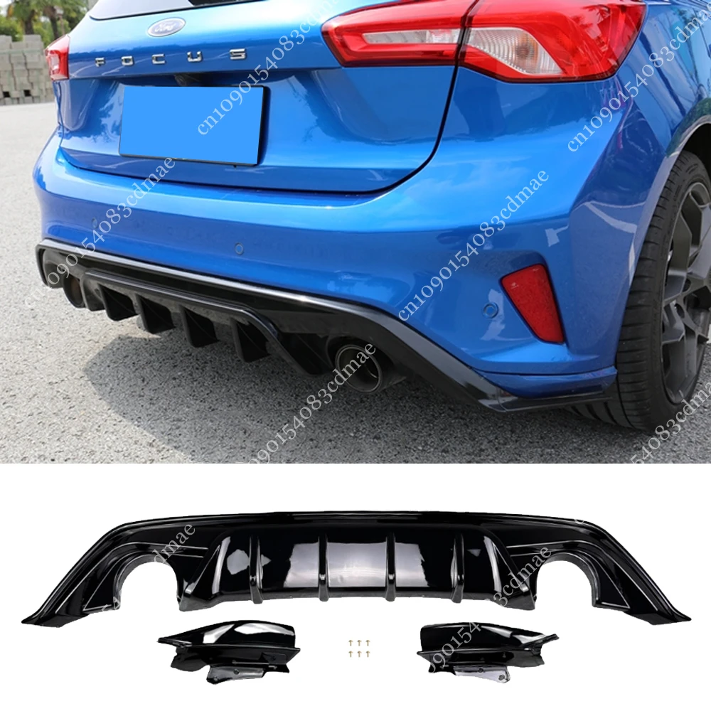 

Диффузор заднего бампера для Ford Focus Mk4 ST Hatchback 2019-2025, нижний сплиттер, спойлер, защитная крышка, комплект тюнинга, глянцевый черный