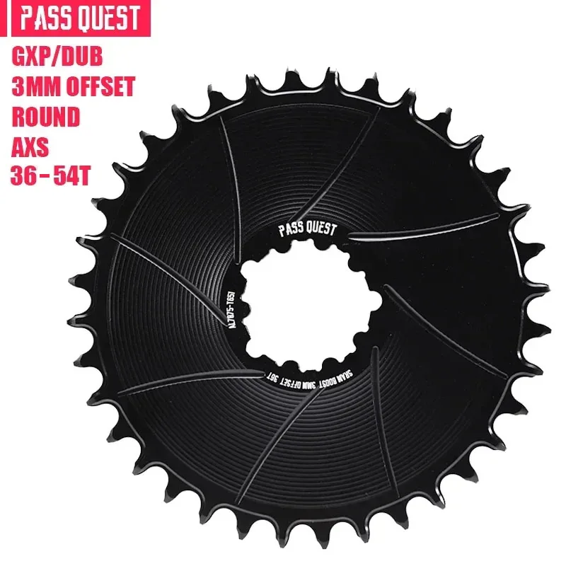 

PASS QUEST For GXP 3mm Offset Direct Mount Chainring Norrow Wide Teeth Closed Bicycle Chainwheel 36T-54T For SRAM DUB AXS 12S