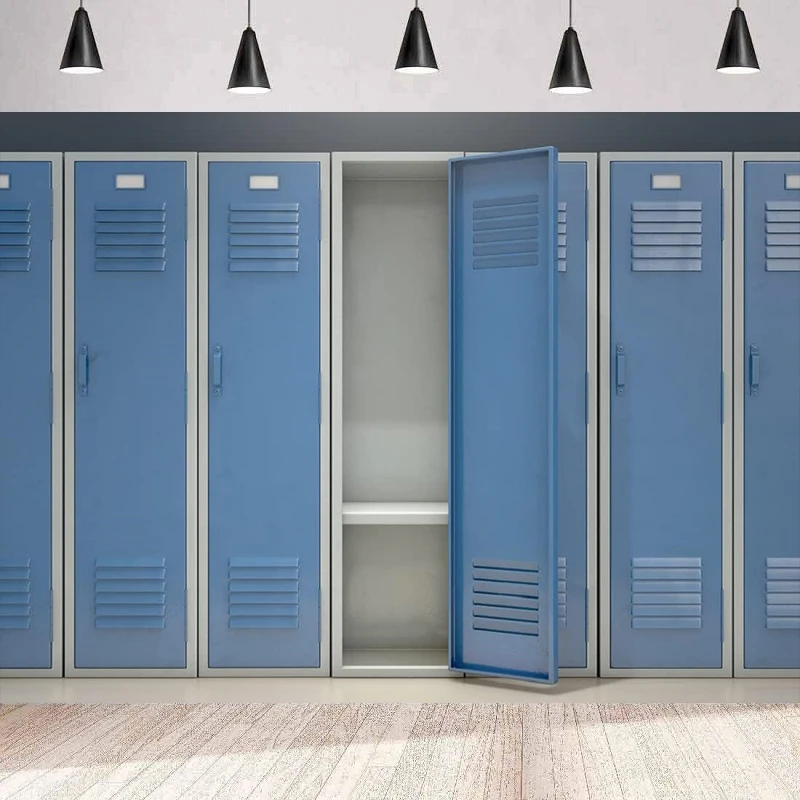 Light Blue Lockers Photography Backdrop Gym Locker Room Lockable Cells Security Storage Cabinet Background Party Banner Poster