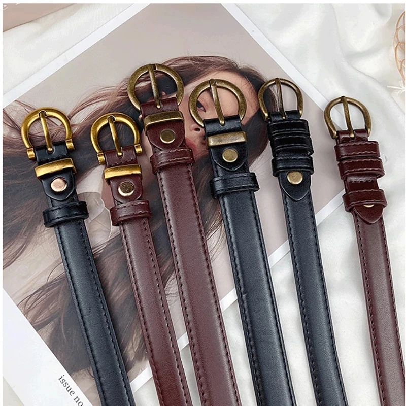 Women Belt Genuine Cowhide Leather Girdle Luxury Brand High Quality Thin Belts Female Jeans Windbreaker Waistband