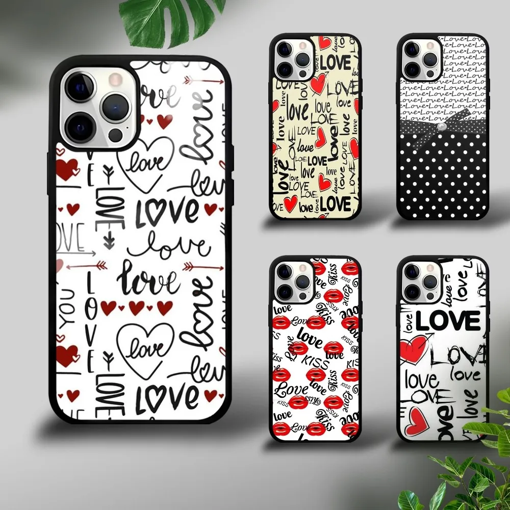 Chaotic design of love Phone Case For iPhone 16 15 14 13 12 11 Pro Xs Max Mini Plus Celulares Hard Funda