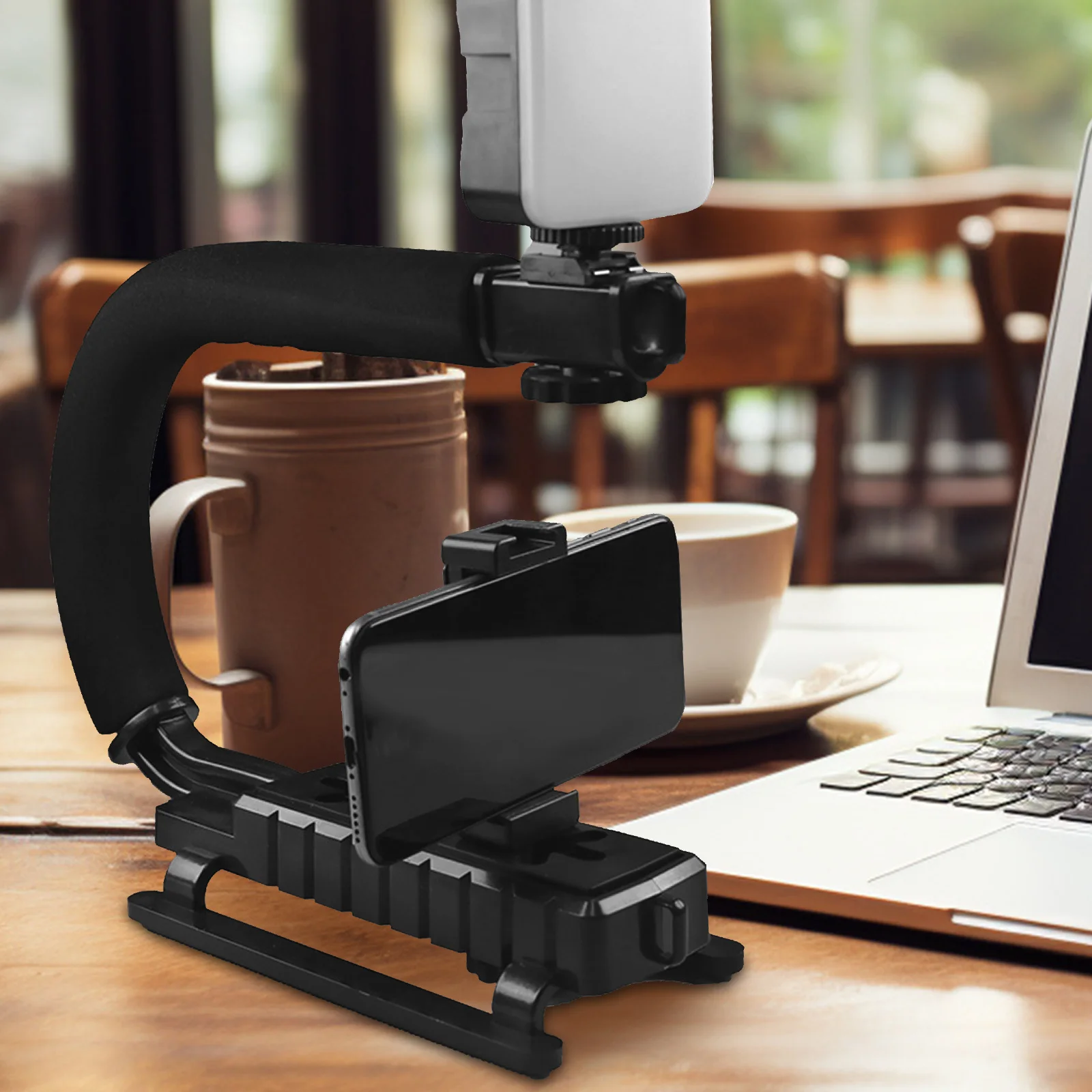 

Camera Stabilizer Multifunctional Phone Gimbal Stabilizer Handheld Grip Flash Bracket Dslr Compatible Filming Equipment Video