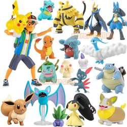 Figuras de acción de Pokémon, juguetes de 4cm, Charmander, Litten, Pikachu, Rowlet, Treecko, Eevee, Charizard, Popplio, Tomy