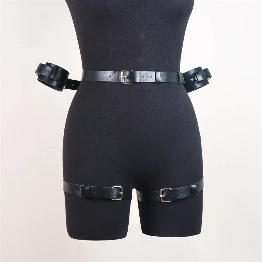 Tirantes de arnés de piel sintética gótica para mujer, correas ajustables para traje de boda, accesorios de falda, regalo de moda