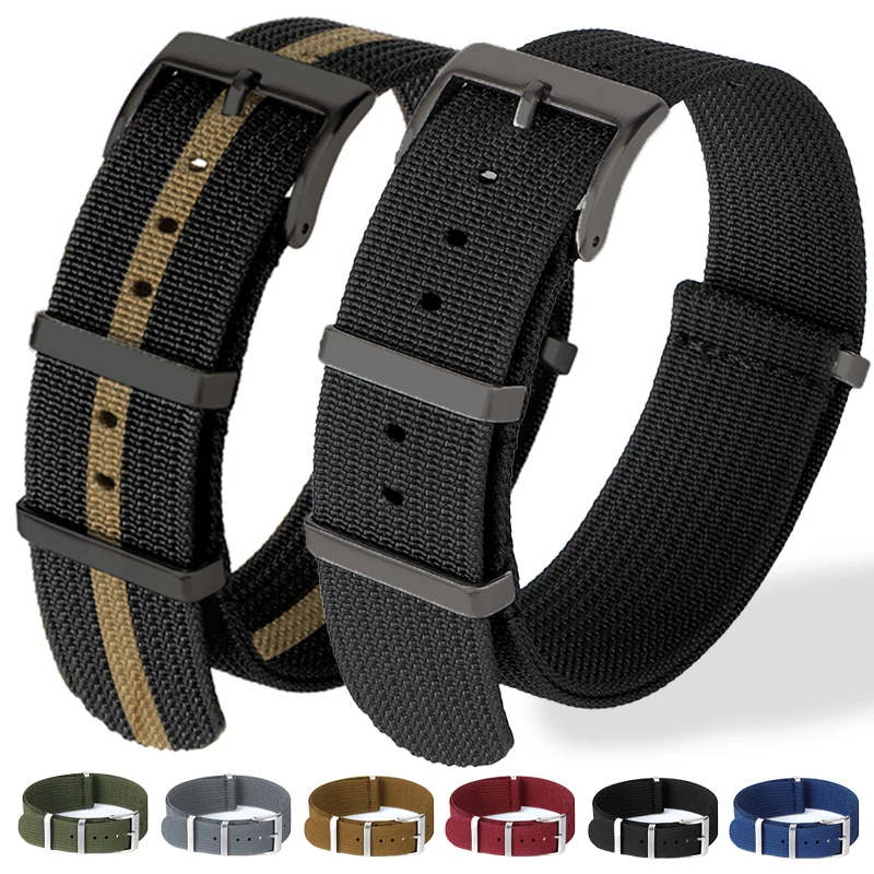 20mm 22mm Bracelet en Nylon pour Seiko pour Rolex toile Bracelet de montre militaire Sport Bracelet confortable tissu tresse Bracelet balistique