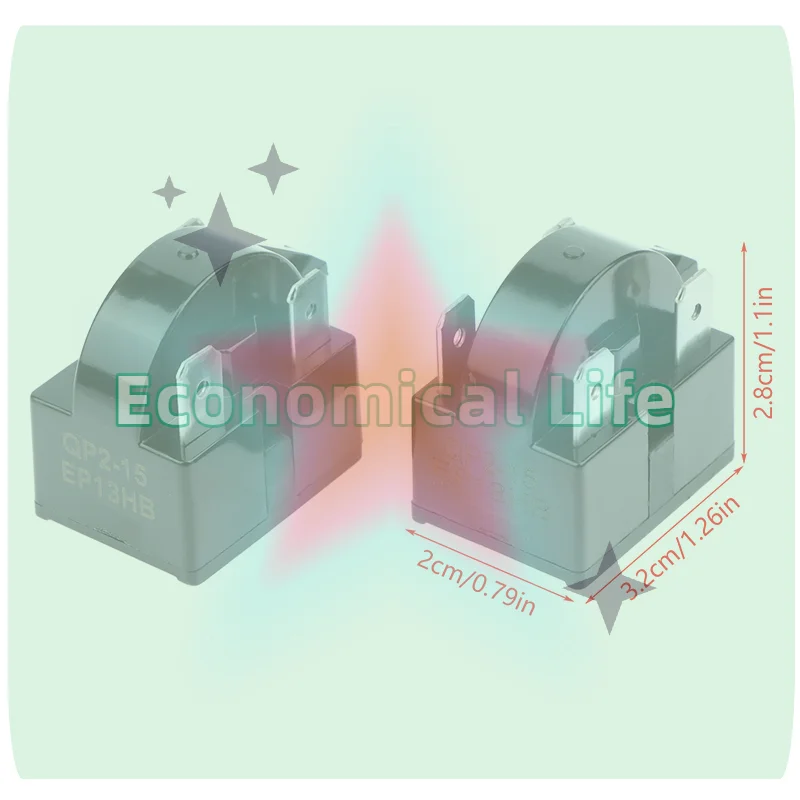 1Pcs Black Refrigerator PTC Starter Relays Compressor Overload Protector Accessories 1/2/3/4Pins