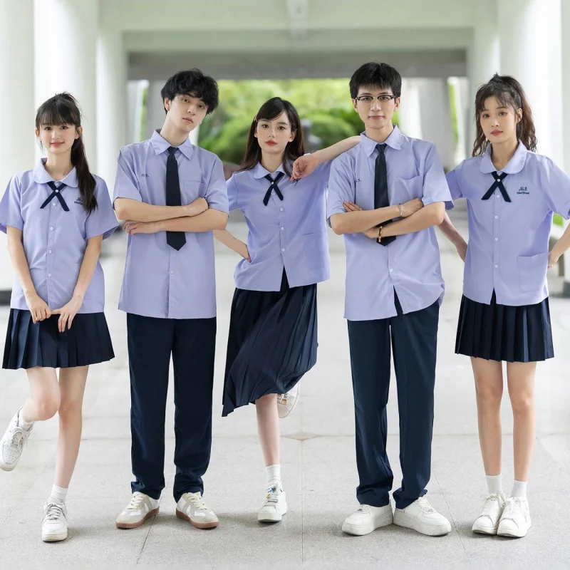 

Thailand School Uniform Summer Junior High School Students High School Students Short Sleeve School Uniform Class Uniform Set Gr