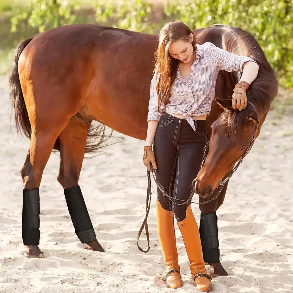 Envoltório flexível para pernas de cavalo, envoltório para pernas de cavalo equestre para absorção de choque, conjunto de 2 para prática equestre