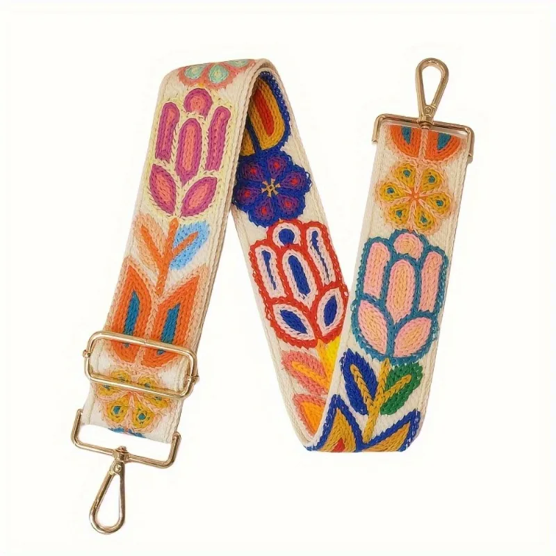 

1 шт. Регулируемая цветная кружевная сумка с плечевым ремнем в богемном стиле, умно трансформируемая в аксессуар для сумки