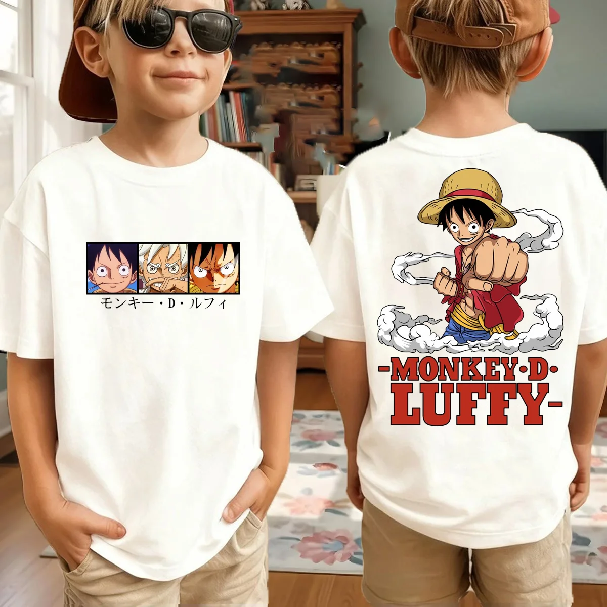 

One Piece Japanese Anime Printed Men's T-Shirt Roronoa Zoro Boy Children's Harajuku Short Sleeve Kids Luffy T-shirt Clothing