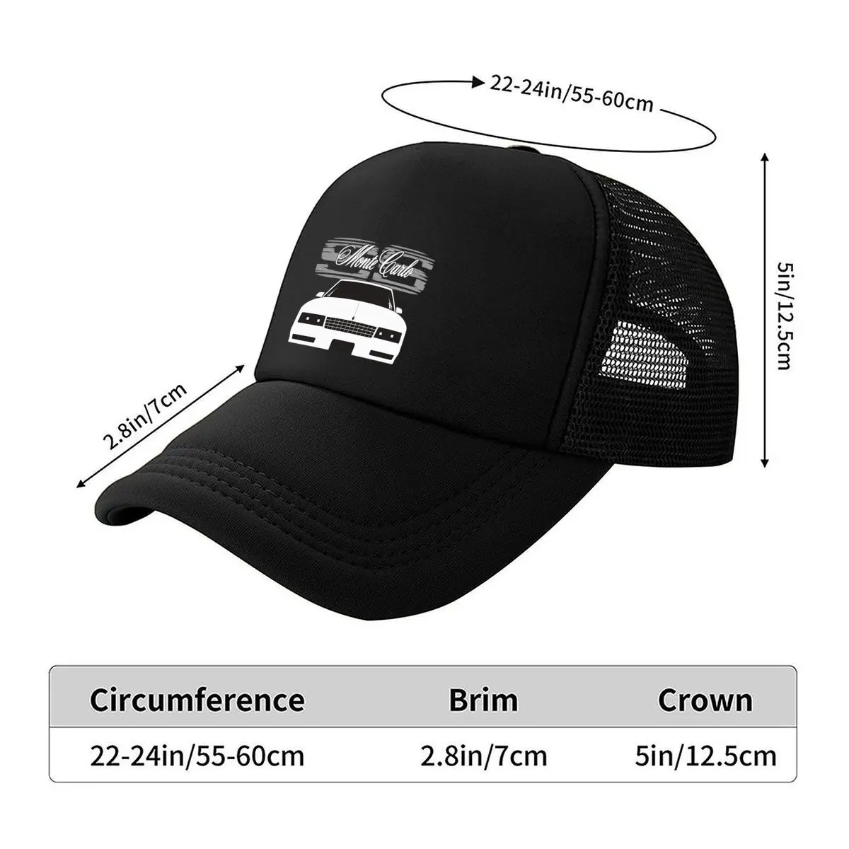 Monte Carlo Car Lover Vintage Automobile Design Mesh Baseball Cap Hip Hop