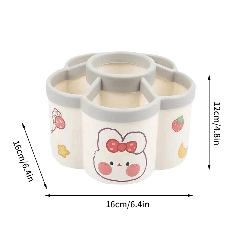 360 °   หมุนผู้ถือปากกาขนาดใหญ่น่ารักดินสอกล่องเก็บสก์ท็อปOrganizerโรงเรียนเครื่องเขียนOffice