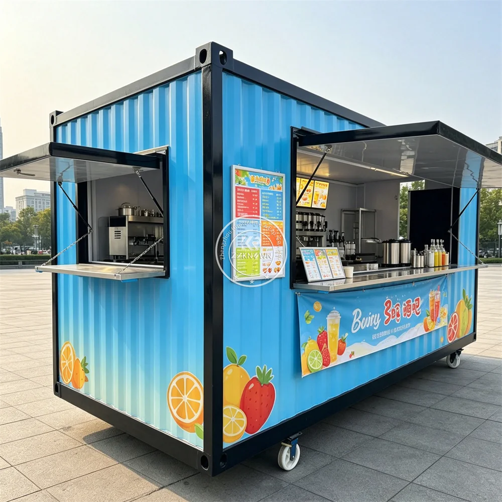 

High Quality Mobile Container Bar Container Restaurant Outdoor BBQ Grill Container Kiosk With Kitchen Equipment
