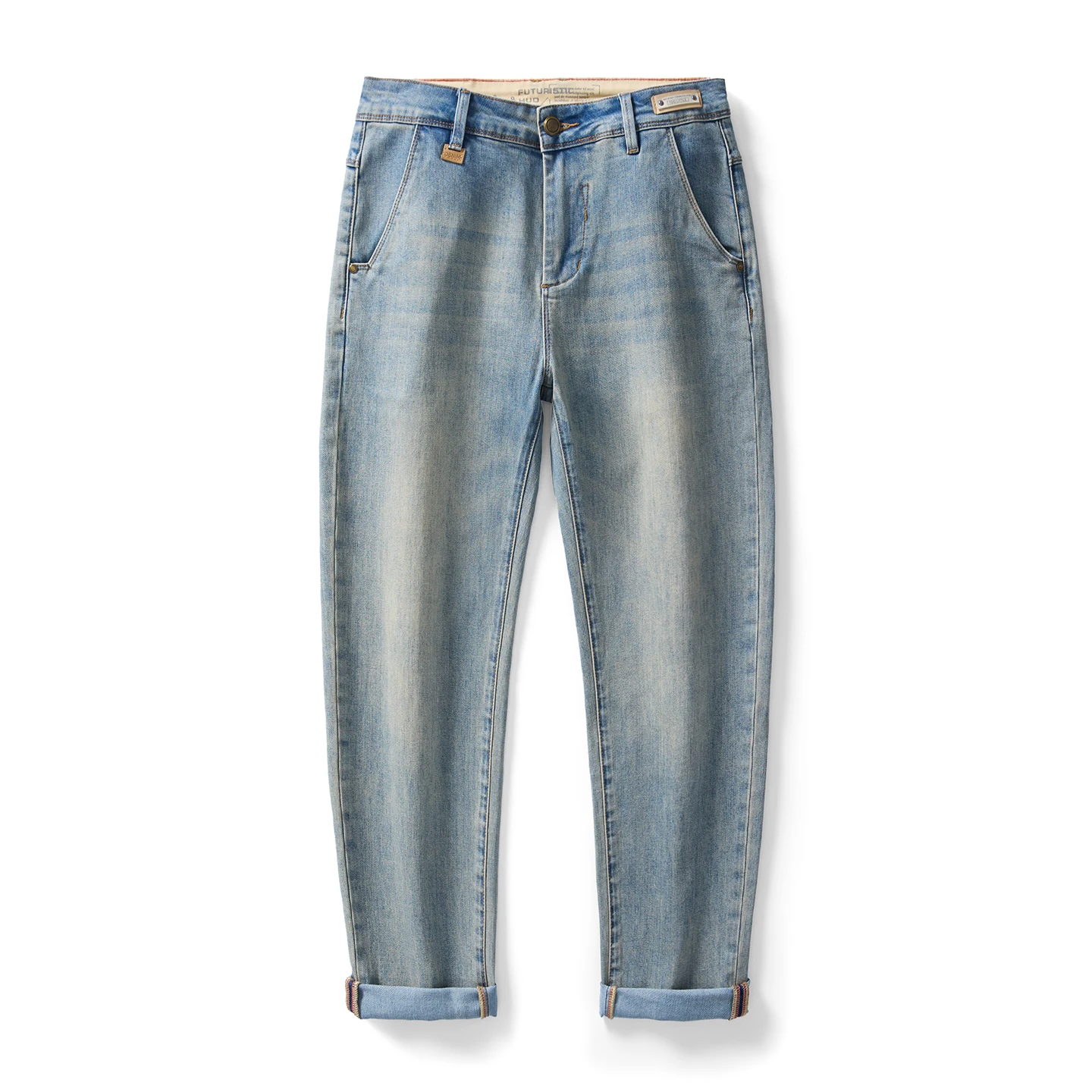 Autumn New Men's Fitted Straight Cotton Stretch Jeans American Retro Soft High Quality Clothing Classic Patch Denim Trousers