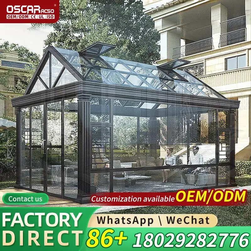 Modern Energy Efficient Tempered Glass Curved Sunroom Conservatory Solarium Patio Garden Backyard Residential Europe Canada Aust