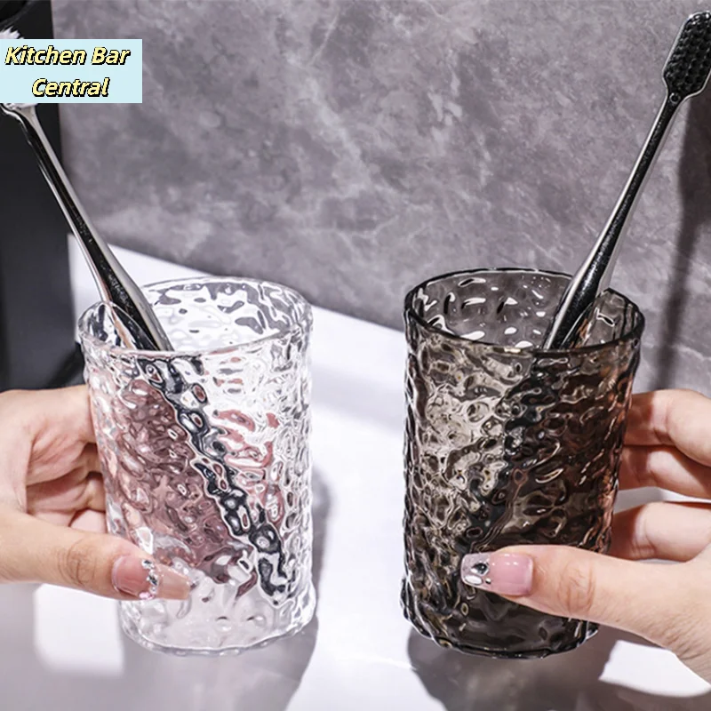 Plastic Mouthwash Cup With Handle For Bathroom Toothbrush Holder_voghion.com