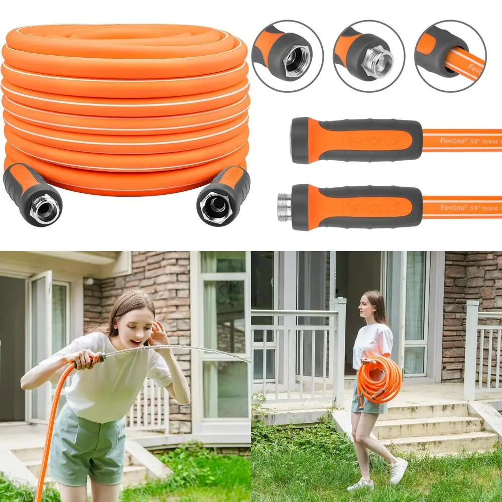 

Сверхмощный садовый шланг на 105 футов — безопасный для питьевой воды, гибкий, без ударов, легкий гибридный полимерный шланг для использования на открытом воздухе