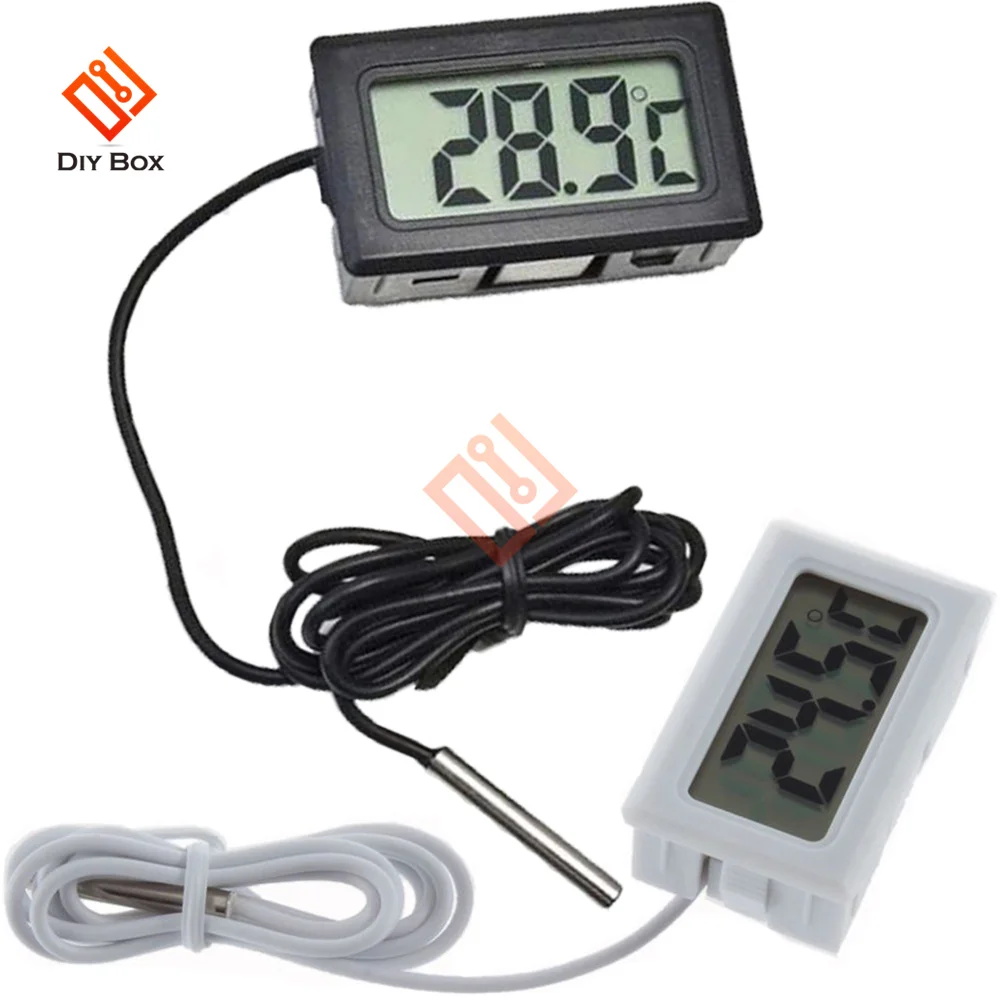 LCD Digital Thermometer Temperature Sensor Temp Meter Thermostat Thermal Regulator Controller 1M 3M Cable Probe FY-10