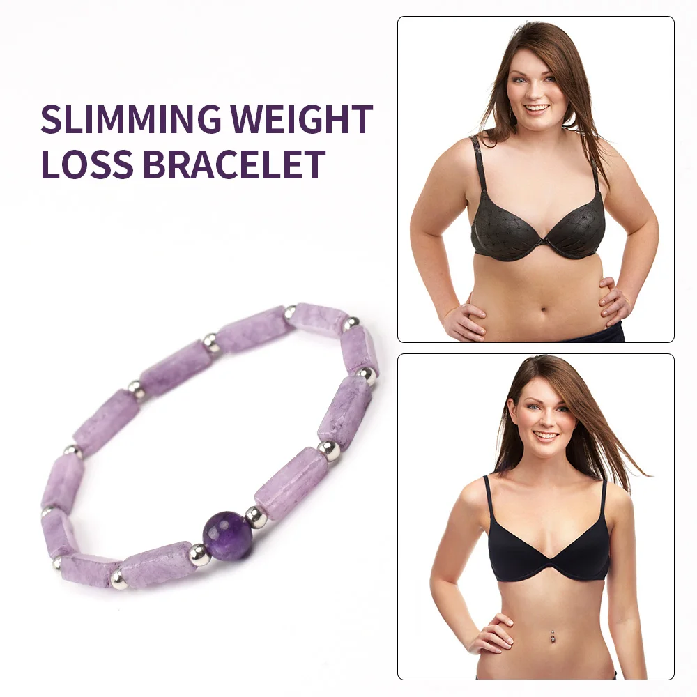 2 Bracciali Ametista Naturale Con Fascia Regolabile - Braccialetti Di Campo Magnetico Per Donna, Energia Positiva E Relax