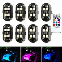 Wireless LED Strobe Lights Car Decor Atmosphere Light 8 Colors Rechargeable Led Lights Anti-Collision LED Warning Light