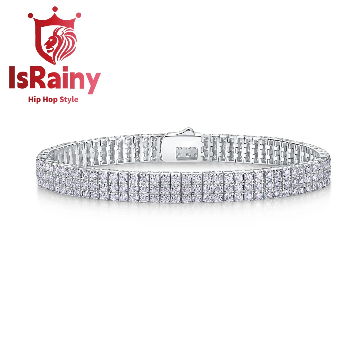 

IsRainy Hip Hop Rock 100%925 Sterling Silver Round Cut VVS1 D Real GRA Moissanite Diamonds Tennis Chain Bracelets Fine Jewelry