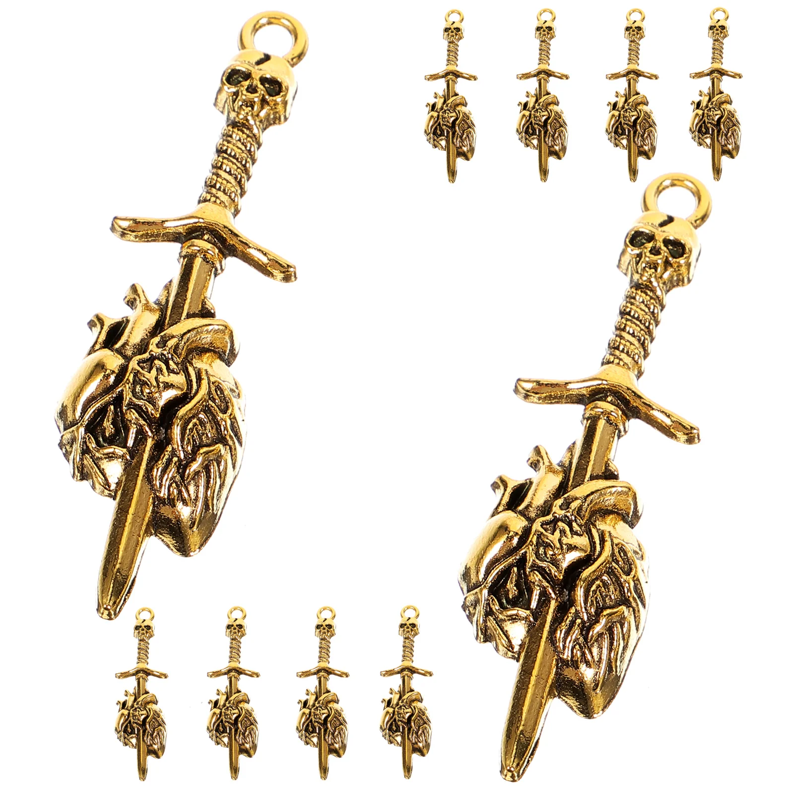 

10 Pcs Pendant Jewelry Mini Halloween Charms Making Necklace Metal Man