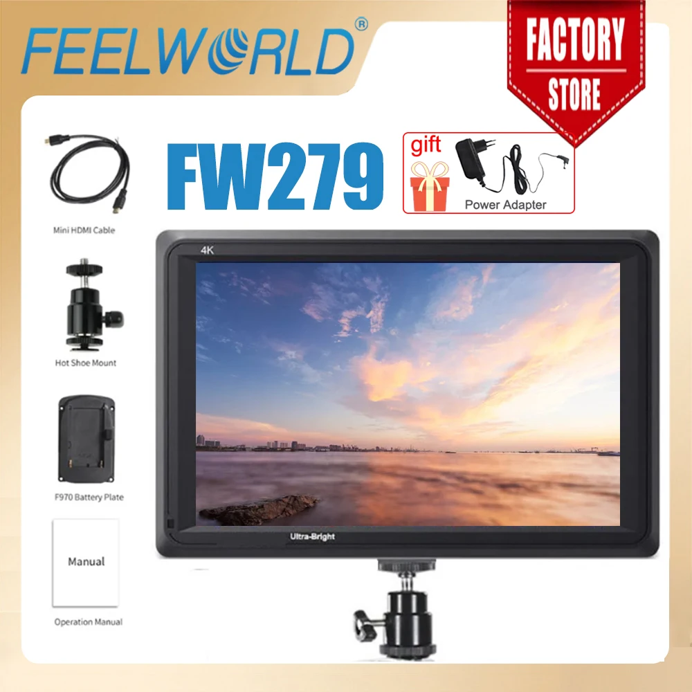 FEELWORLD FW279 7 Inch IPS 2200nits DSLR Camera Field Monitor 4K HDMI FHD 1920x1200 LCD for Zhiyun Weebill Stablizer Shooting Vi