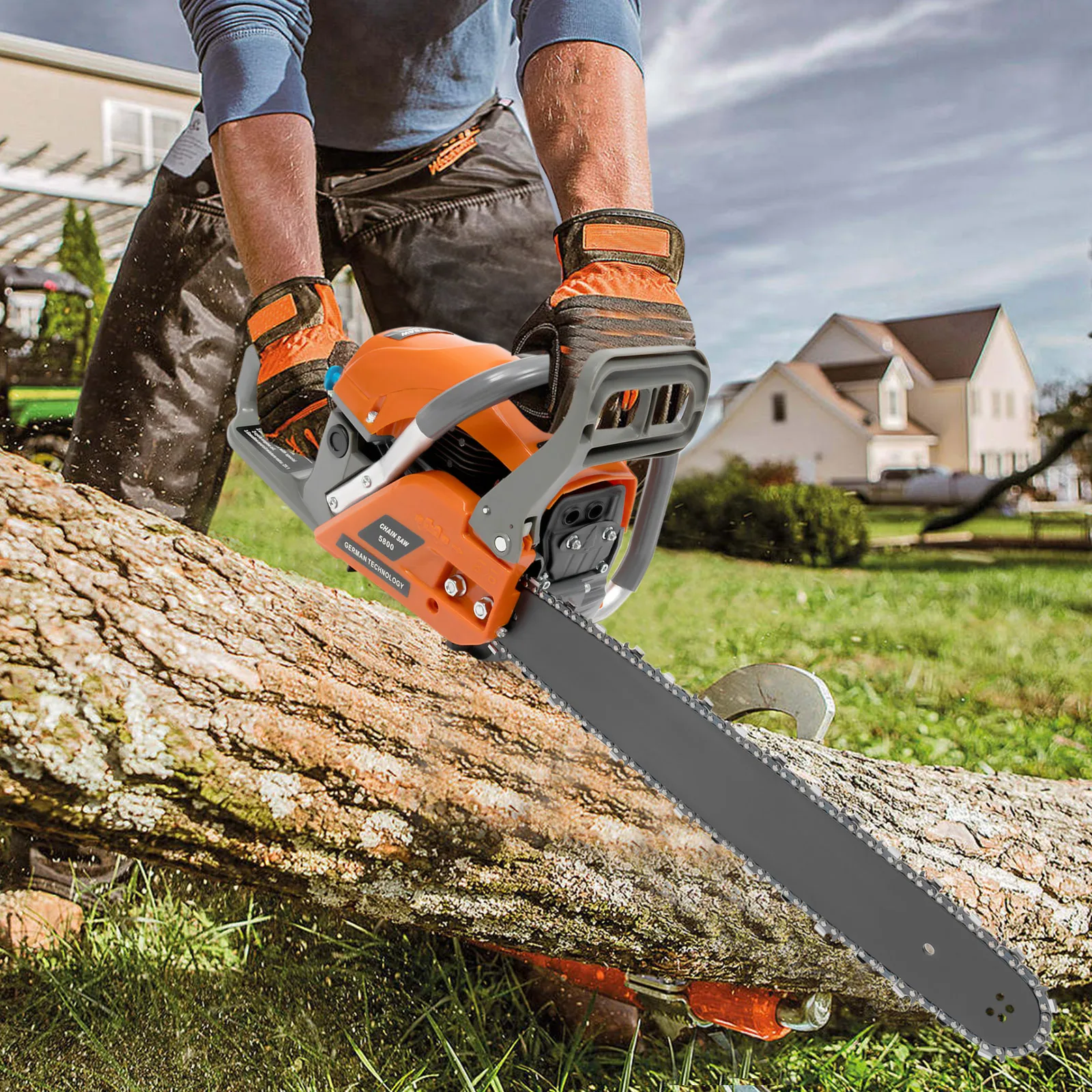 

20 Inch Chainsaw, 58CC Power Chain Saws Gas Powered 2 Stroke Handed Petrol Gasoline Chain Saw for Cutting Wood