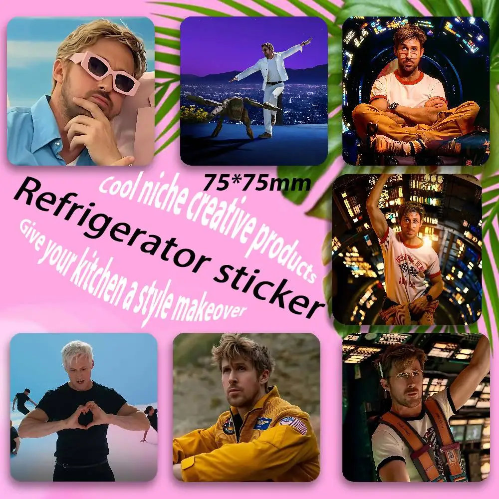 Commemorative CollectionR-Ryan Gosling Fridge Magnet Personalized Magnetic Durable Plastic Square Picture Surface Fridge Magnets