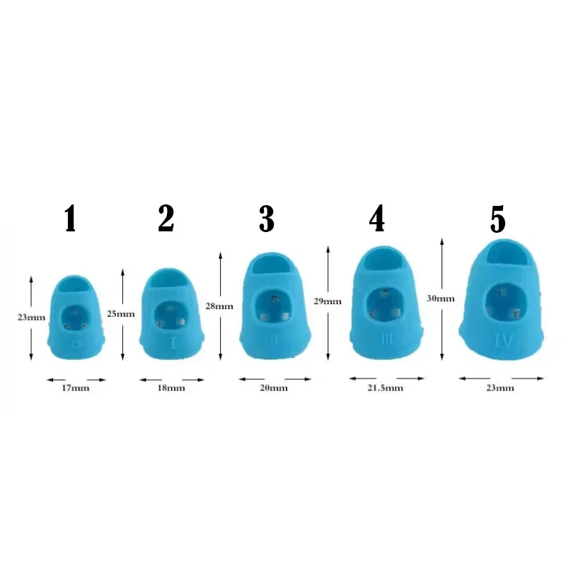 5/15Pcs Thimbles Fingers Tip Guitar Silicone Thimble Finger Protectors Sleeve Slip for Sorting Paper, Hand Sewing, Playing Guita