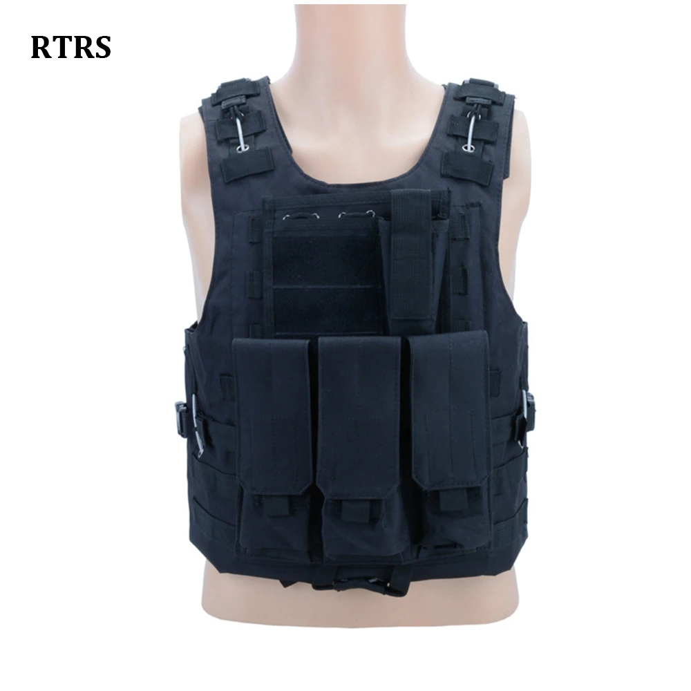 Tactical Men Amphibious Vest Sports Camping CS Vest Multifunctional Wear-resistant Adjustable Protective Vest