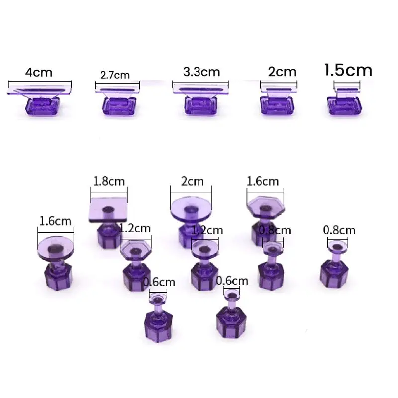#78D 28Pc Glue Tabs Dent Lifter Adjustable Handle Puller for Car Body Kit,Dent Removal Tools,(Purple)
