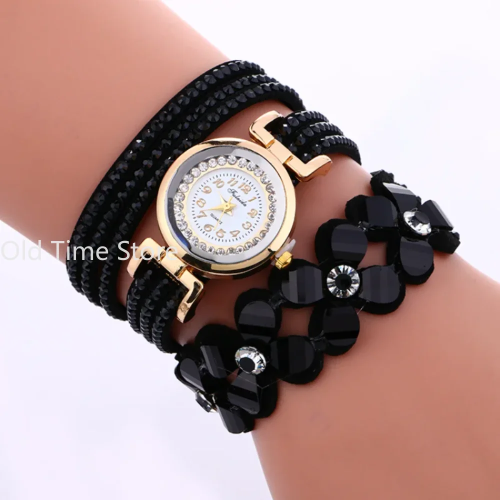 Fashion White Chimes Diamond Leather Bracelet Lady Woman\'s Wrist Top Style Watches For Elegant Women Fashionable Delicate часы