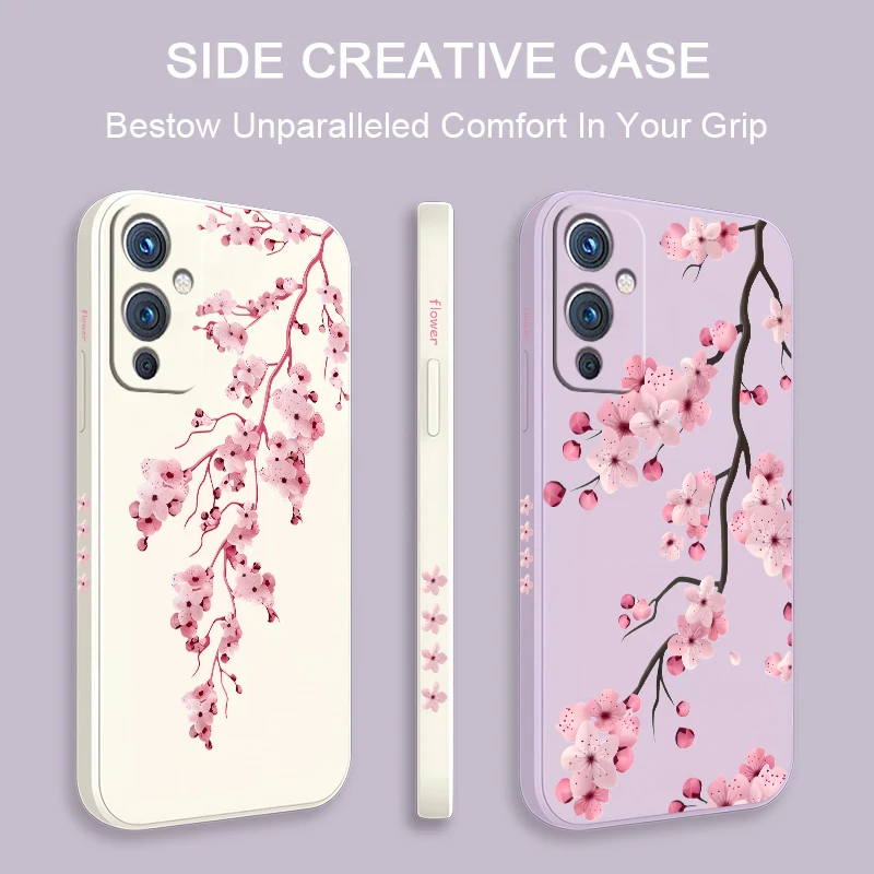 Shockproof Silicone Phone Case For Oneplus 9 Pro 1+9 Flower Floral Print Cover For One Plus 8 Pro 8T Soft TPU Matte Coque