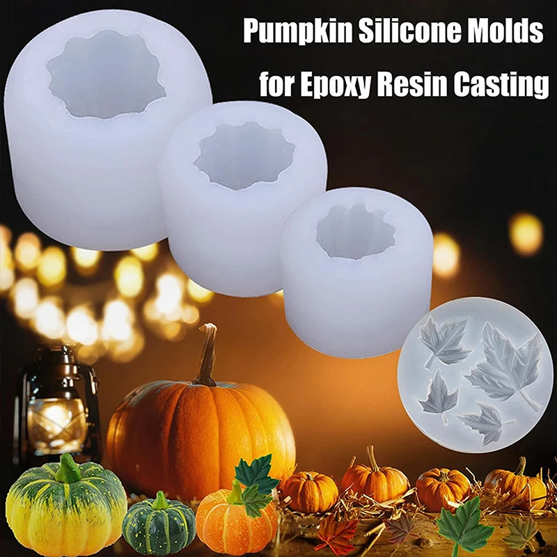 Halloween Pumpkin Silicone Mold 3D Pumpkin Candle Soap Plaster Resin Mold DIY Ice Cube Chocolate Baking Tools Halloween Crafts